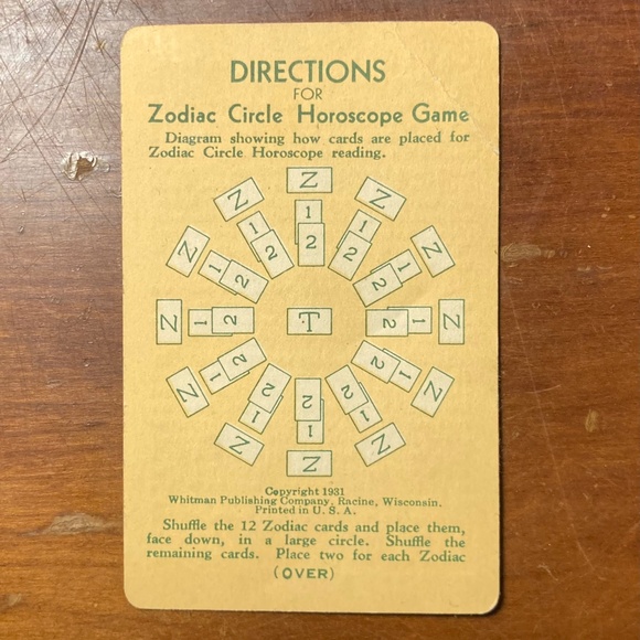 Vintage 1930's Zodiac Circle Playing Card Game - Picture 2 of 6